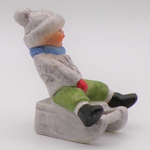 Boy on Sled Ceramic Figurine by Goebel - Picture 6 of 15